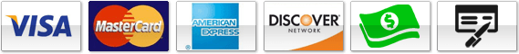 Accepted Forms of Payment: Visa, Mastercard, American Express, Cash and Check